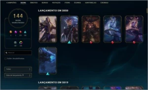 Conta Platina III 144 SKINS e 29 Chromas - League of Legends LOL