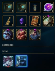 CONTA LEAGUE OF LEGENDS PRATA (EMAIL) & VARIAS SKINS LOL