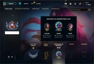 Conta prata 3 com 153 Champs e 121 Skins + 5 Vitoriosas - League of Legends LOL