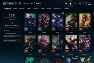 Conta prata 3 com 153 Champs e 121 Skins + 5 Vitoriosas - League of Legends LOL
