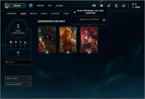 Conta ouro 4 com 3 skins e 27  champs - League of Legends LOL