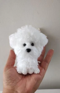 Miniatura Poodle - Amigurumi de Crochê com Feltragem - Artesanato e Personalizados