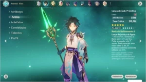 Xiao + Lança de Jade e Ganyu + Arco Obscuro AR 45 - Genshin Impact