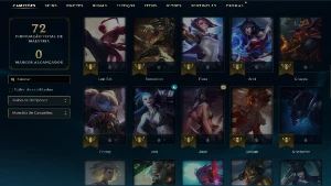 Esmeralda 4 com 70 Champs e 39 Skins + 1 Fragmento - League of Legends LOL