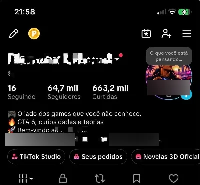 Vendo conta TikTok - Redes Sociais