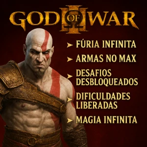 God of War 3 (PS4/PS5) - Furia, magia, armas no max,desafios - Serviços Digitais