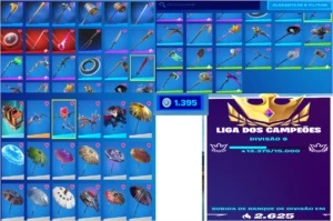 conta fortnite 310 skins muitos passes wild cat minty e etc