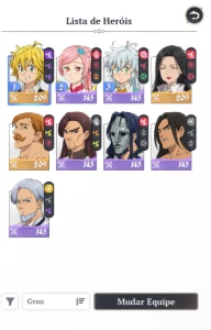 Vendo conta reroll Meliodas + Escanor - Seven Deadly Sins