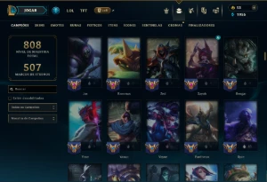 Platina 3 com TODOS os Champs e 129 Skins ( MONO JG ) - League of Legends LOL