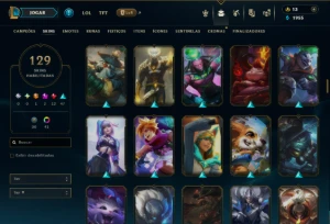 Platina 3 com TODOS os Champs e 129 Skins ( MONO JG ) - League of Legends LOL