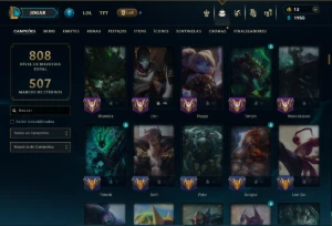 Platina 3 com TODOS os Champs e 129 Skins ( MONO JG ) - League of Legends LOL