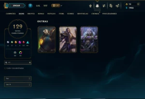 Platina 3 com TODOS os Champs e 129 Skins ( MONO JG ) - League of Legends LOL