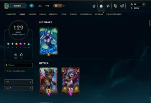 Platina 3 com TODOS os Champs e 129 Skins ( MONO JG ) - League of Legends LOL