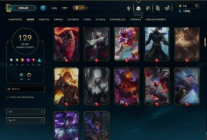 Platina 3 com TODOS os Champs e 129 Skins ( MONO JG ) - League of Legends LOL