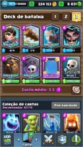 Conta Clash Royale - 220k ouro/6k gemas/6lendárias/Alt. Nome
