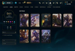 Platina 2 com TODOS os Champs e 261 Skins ( SUP / JG ) - League of Legends LOL