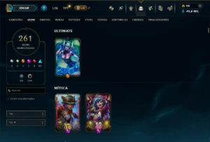 Platina 2 com TODOS os Champs e 261 Skins ( SUP / JG ) - League of Legends LOL