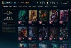 Platina 2 com TODOS os Champs e 261 Skins ( SUP / JG ) - League of Legends LOL