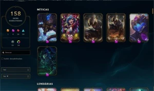 conta league of legends lvl 373,skins miticas LOL