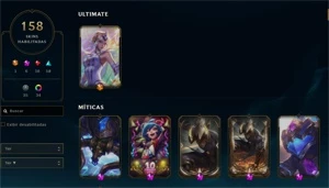 conta league of legends lvl 373,skins miticas LOL