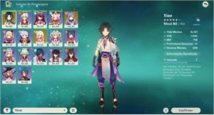 Conta ar 45, xiao + jade, keqing e harpa - Genshin Impact