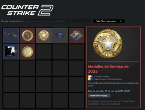 Conta Antiga Cs2 Prime Com 4 Medalhas E 200Hrs + Premier - Counter Strike