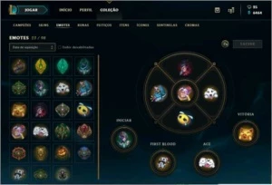 Plat 2 ouro 3 flex / 59 skins / quase Full champs - League of Legends LOL