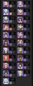 16 chars T5 + 13 armas T5, todos os arcontes e etc... - Genshin Impact