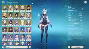 16 chars T5 + 13 armas T5, todos os arcontes e etc... - Genshin Impact