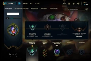 Conta platina 4 com 43 champs e 12 skins - League of Legends LOL