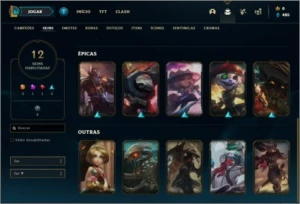 Conta platina 4 com 43 champs e 12 skins - League of Legends LOL