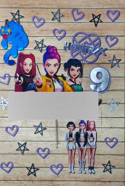 Arquivo topo de bolo Guerreiras do k-pop - Arte Digital Artes Canva