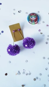 Brincos Carnaval Pompom - Artesanato e Personalizados