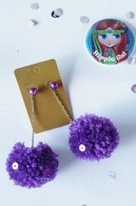 Brincos Carnaval Pompom - Artesanato e Personalizados
