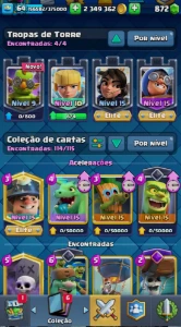 Conta Clash Royale Nvl 64 Com 47 Cartas De Elite