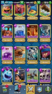 Conta Clash Royale Nvl 64 Com 47 Cartas De Elite