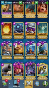 Conta Clash Royale Nvl 64 Com 47 Cartas De Elite