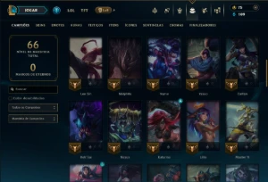 Prata 1 com 60 Champs e 18 Skins - League of Legends LOL