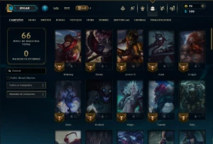 Prata 1 com 60 Champs e 18 Skins - League of Legends LOL