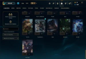 Prata 1 com 60 Champs e 18 Skins - League of Legends LOL
