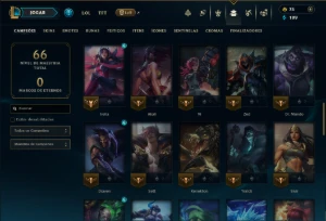 Prata 1 com 60 Champs e 18 Skins - League of Legends LOL