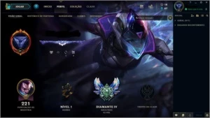 Conta League of Legends Diamante IV com borda Diamante. LOL