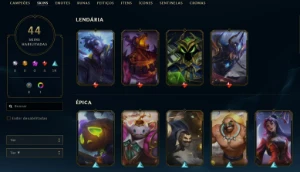 Conta League of Legends Full Acesso - 85 Champs e 44 Skins LOL