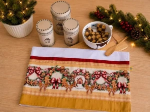 Pano de Prato Guirlanda de Natal - Artesanato e Personalizados