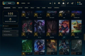Mestre com 71 Champs e 3 Skins + 44 Espolios - League of Legends LOL