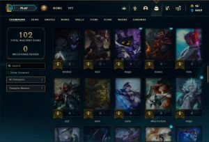 Mestre com 71 Champs e 3 Skins + 44 Espolios - League of Legends LOL