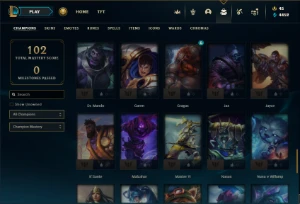 Mestre com 71 Champs e 3 Skins + 44 Espolios - League of Legends LOL