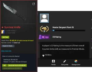 CS2 1.6K+ Horas | SKIN DE FACA | Email Original | 18,733 RAN