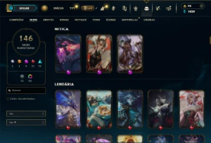 Prata 4 com 120 Champs e 146 Skins ( SUP / ADC ) - League of Legends LOL