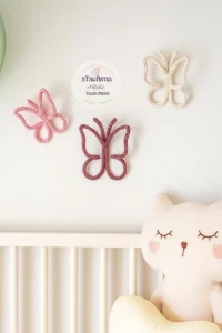 03 Unidades Borboleta Decorativa Personalizada em Tricotin - Artesanato e Personalizados